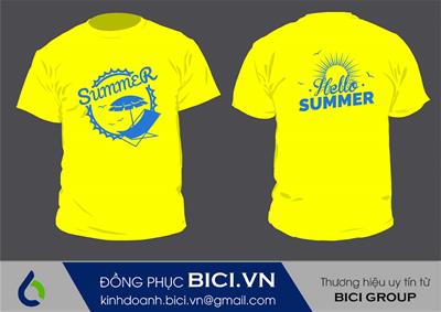 Mẫu Đồng Phục Team Building Du Lịch Màu Vàng Nổi Bật