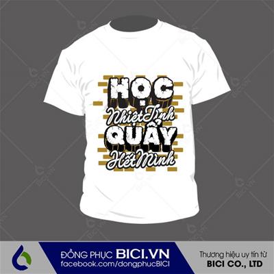 Mẫu Đồng Phục Nhóm Màu Trắng Slogan Ấn Tượng