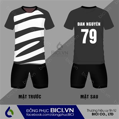 Áo Bóng Đá Màu Xám Sọc Trắng Ấn Tượng