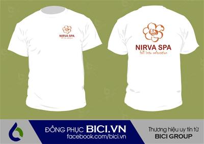 Mẫu Đồng Phục Spa Cổ Tròn Màu Trắng