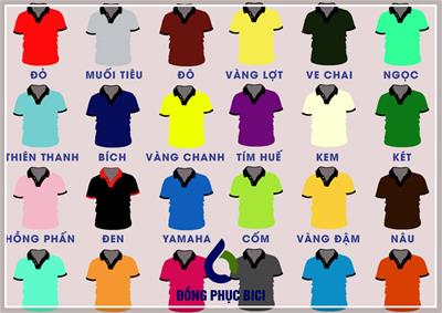 Bảng Màu Áo Thun Cá Sấu Tại Đồng Phục Miền Trung