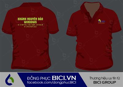 Đồng Phục Nhân Viên Khánh Nguyên Bảo Màu Đỏ Đô Đẹp