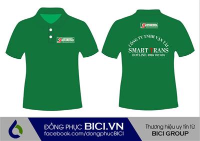Đồng Phục Nhân Viên Công Ty Smart Trans Màu Xanh Lá Đẹp