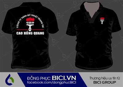 Đồng Phục Nhân Viên Công Ty Cao Hồng Quan Màu Đen Hình In Độc Đáo