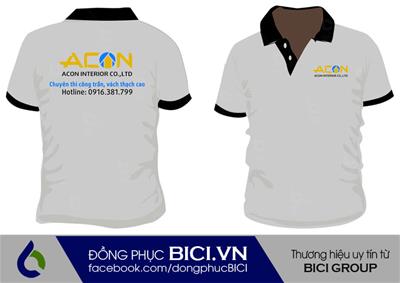 Đồng Phục Công Ty ACON Màu Xám Viền Đen Ấn Tượng
