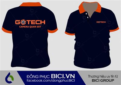 Đồng Phục Nhân Viên GOTECH Màu Xanh Viền Cam Đẹp