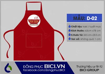 Đồng Phục Tạp Dề Trần Quán Màu Đỏ Hiện Đại