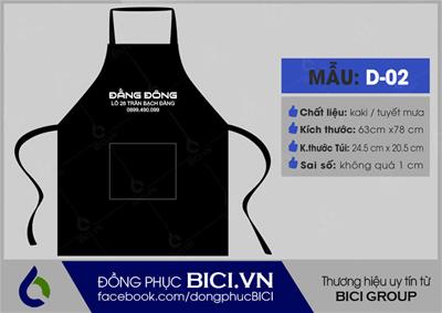 Đồng Phục Tạp Dề Đằng Đông Màu Đen Sang Trọng