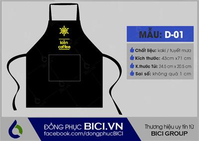 Mẫu Đồng Phục Tạp Dề Kiến Coffee Màu Đen Đẹp