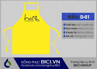 Đồng Phục Tạp Dề HaNi Loại Dài Màu Vàng 