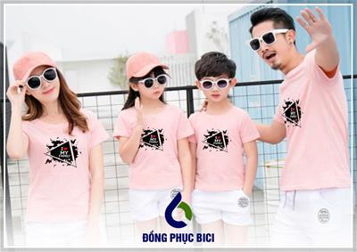 Mẫu Đồng Phục Gia Đình Màu Hồng Phấn Đẹp Mắt 