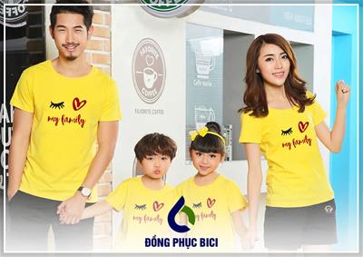 Mẫu Đồng Phục Gia Đình Màu Vàng Ấn Tượng