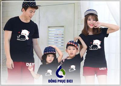 Mẫu Đồng Phục Gia Đình Màu Đen Đáng Yêu