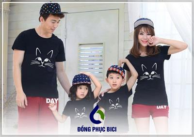 Mẫu Đồng Phục Gia Đình Màu Đen Hiện Đại 