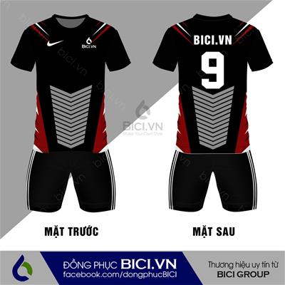 Mẫu Áo Bóng Đá Đen Đỏ Trẻ Trung - Cá Tính - Hiện Đại 